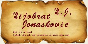 Mijobrat Jonašković vizit kartica